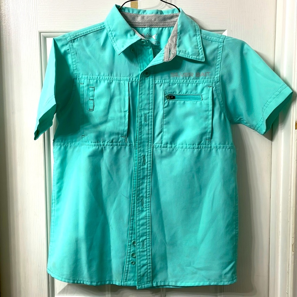 Boys Silver Bait short sleeve fishing shirt size 14/16